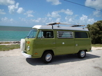 VW Bus with surf board