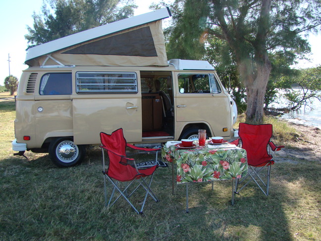 camping, Ft DeSoto Park, VW Bus Rentals, Camper-van Rentals 